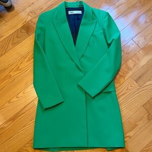 NWOT New Zara Vibrant Green Blazer /Dress US Small S (never worn….tags removed)